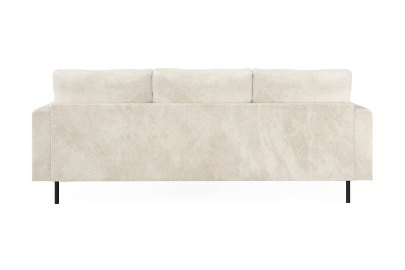 Menard Compact 3-seters Høyrevendt L-formet Divansofa i Fløyel - Kremhvit - Møbler - Sofaer - Sofaer med sjeselong - 3 seters sofa med divan
