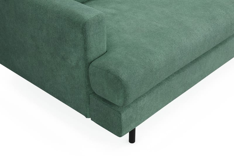 Menard Compact 3-seters Høyrevendt L-formet Divansofa i Fløyel - Mørk grønn - Møbler - Sofaer - Sofaer med sjeselong - 3 seters sofa med divan