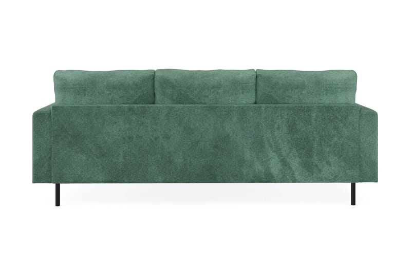 Menard Compact 3-seters Høyrevendt L-formet Divansofa i Fløyel - Mørk grønn - Møbler - Sofaer - Sofaer med sjeselong - 3 seters sofa med divan