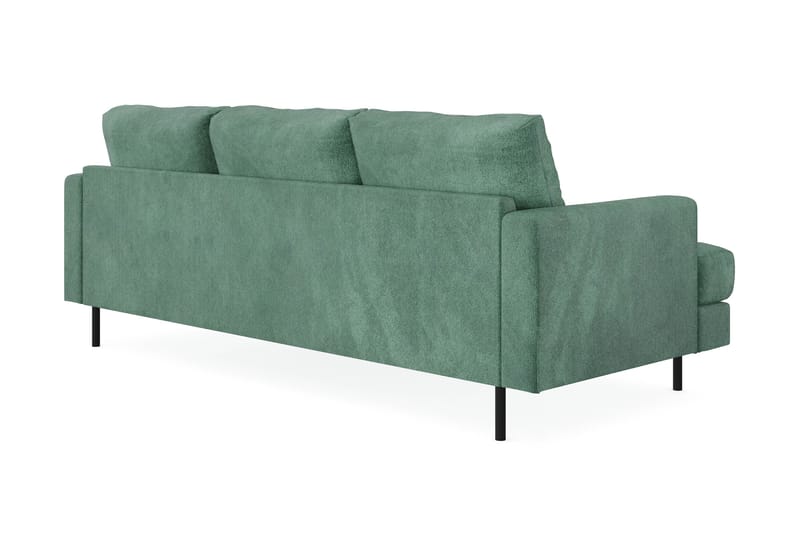 Menard Compact 3-seters Høyrevendt L-formet Divansofa i Fløyel - Mørk grønn - Møbler - Sofaer - Sofaer med sjeselong - 3 seters sofa med divan