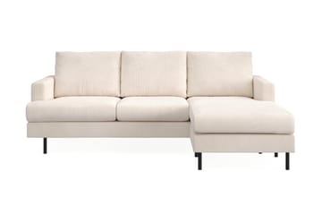Menard Compact 3-seters Høyrevendt L-formet Divansofa i Manchester - Beige - Møbler - Sofaer - Sofaer med sjeselong - 3 seters sofa med divan