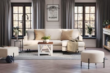 Menard Compact 3-seters Høyrevendt L-formet Divansofa i Manchester - Beige - Møbler - Sofaer - Sofaer med sjeselong - 3 seters sofa med divan
