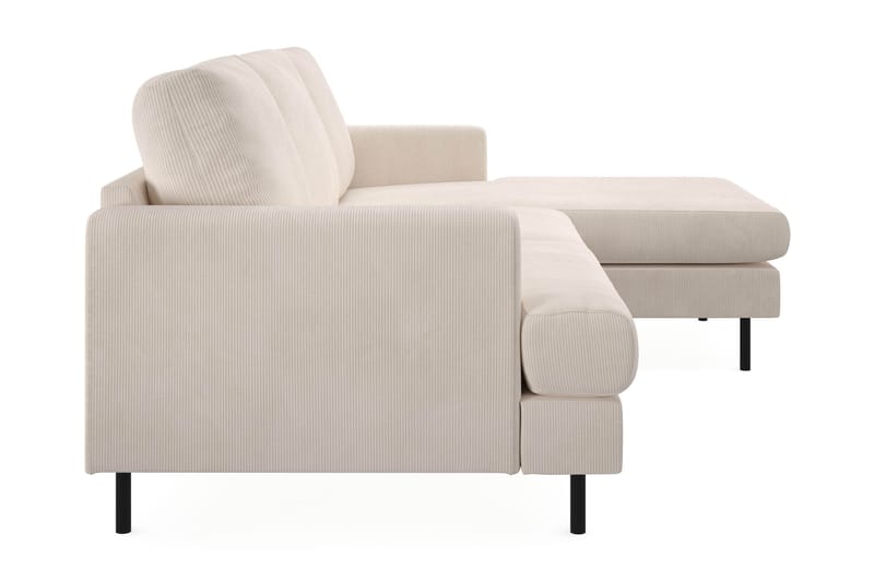 Menard Compact 3-seters Høyrevendt L-formet Divansofa i Manchester - Beige - Møbler - Sofaer - Sofaer med sjeselong - 3 seters sofa med divan