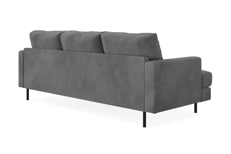 Menard Compact 3-seters Høyrevendt L-formet Divansofa i Manchester - Grå - Møbler - Sofaer - Sofaer med sjeselong - 3 seters sofa med divan