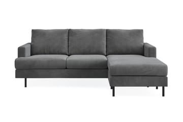 Menard Compact 3-seters Høyrevendt L-formet Divansofa i Manchester - Grå - Møbler - Sofaer - Sofaer med sjeselong - 3 seters sofa med divan