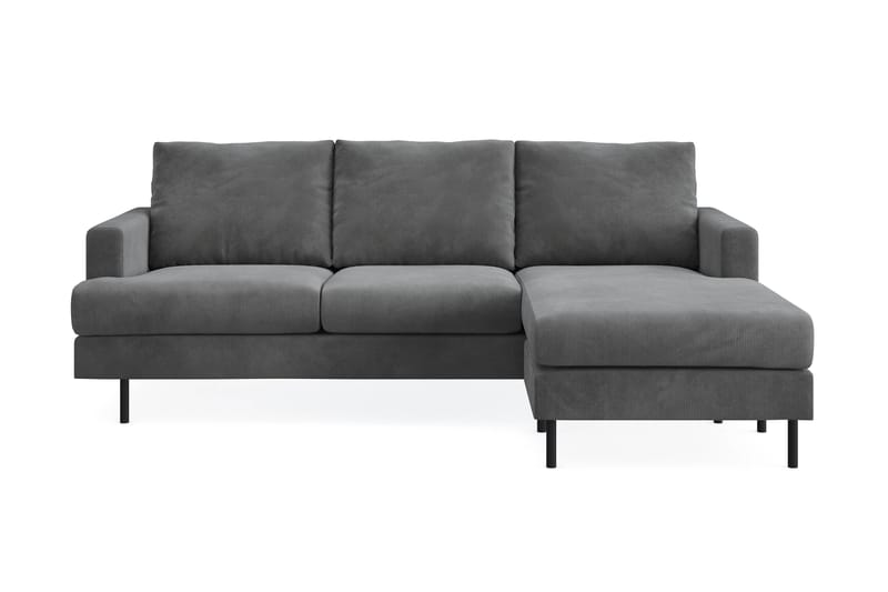 Menard Compact 3-seters Høyrevendt L-formet Divansofa i Manchester - Grå - Møbler - Sofaer - Sofaer med sjeselong - 3 seters sofa med divan
