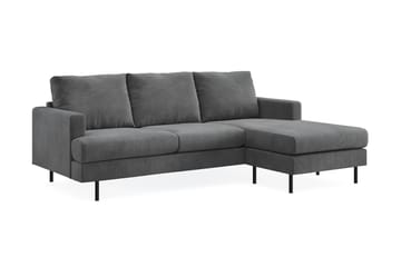 Menard Compact 3-seters Høyrevendt L-formet Divansofa i Manchester - Grå - Møbler - Sofaer - Sofaer med sjeselong - 3 seters sofa med divan