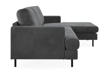 Menard Compact 3-seters Høyrevendt L-formet Divansofa i Manchester - Grå - Møbler - Sofaer - Sofaer med sjeselong - 3 seters sofa med divan