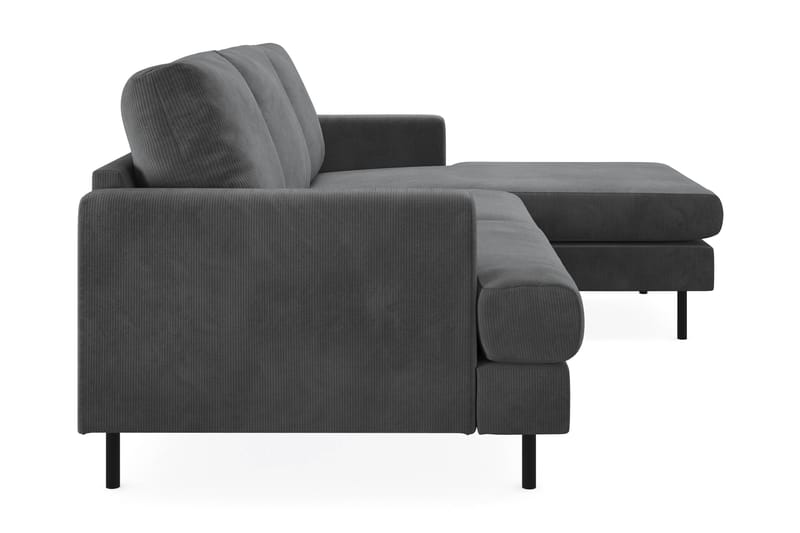 Menard Compact 3-seters Høyrevendt L-formet Divansofa i Manchester - Grå - Møbler - Sofaer - Sofaer med sjeselong - 3 seters sofa med divan