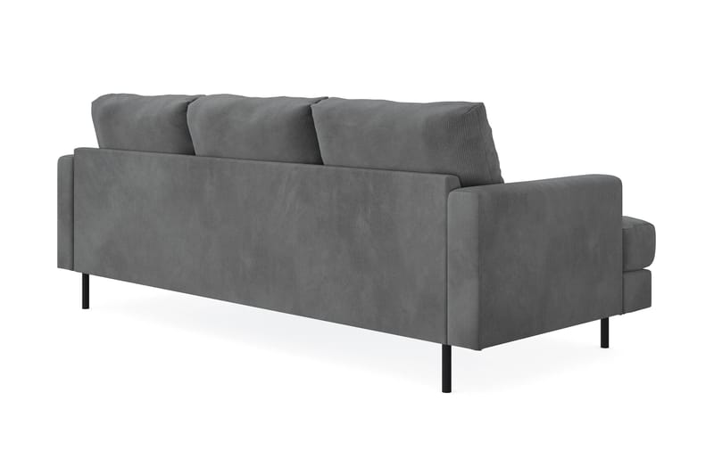 Menard Compact 3-seters Høyrevendt L-formet Divansofa i Manchester - Grå - Møbler - Sofaer - Sofaer med sjeselong - 3 seters sofa med divan