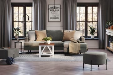 Menard Compact 3-seters Høyrevendt L-formet Divansofa i Manchester - Grå - Møbler - Sofaer - Sofaer med sjeselong - 3 seters sofa med divan