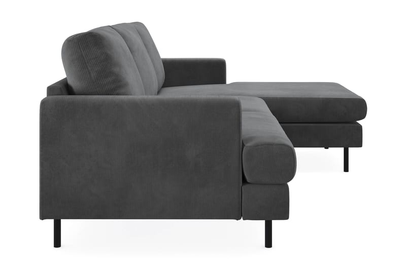 Menard Compact 3-seters Høyrevendt L-formet Divansofa i Manchester - Grå - Møbler - Sofaer - Sofaer med sjeselong - 3 seters sofa med divan