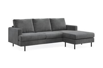 Menard Compact 3-seters Høyrevendt L-formet Divansofa i Manchester - Grå - Møbler - Sofaer - Sofaer med sjeselong - 3 seters sofa med divan