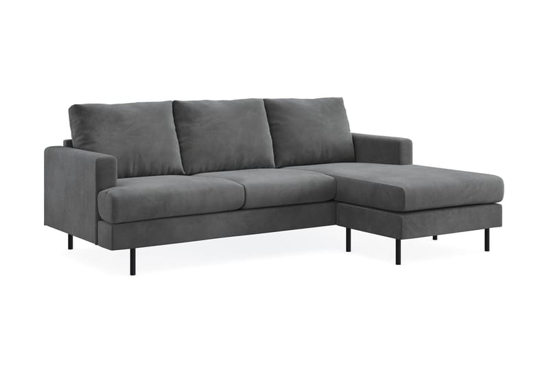 Menard Compact 3-seters Høyrevendt L-formet Divansofa i Manchester - Grå - Møbler - Sofaer - Sofaer med sjeselong - 3 seters sofa med divan
