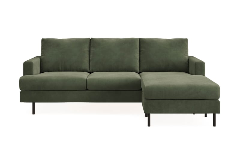 Menard Compact 3-seters Høyrevendt L-formet Divansofa i Manchester - Grønn - Møbler - Sofaer - Sofaer med sjeselong - 3 seters sofa med divan