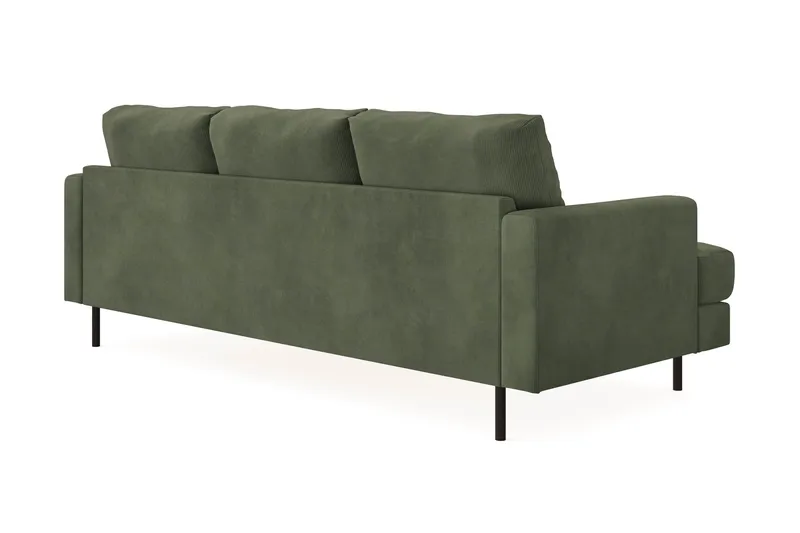 Menard Compact 3-seters Høyrevendt L-formet Divansofa i Manchester - Grønn - Møbler - Sofaer - Sofaer med sjeselong - 3 seters sofa med divan