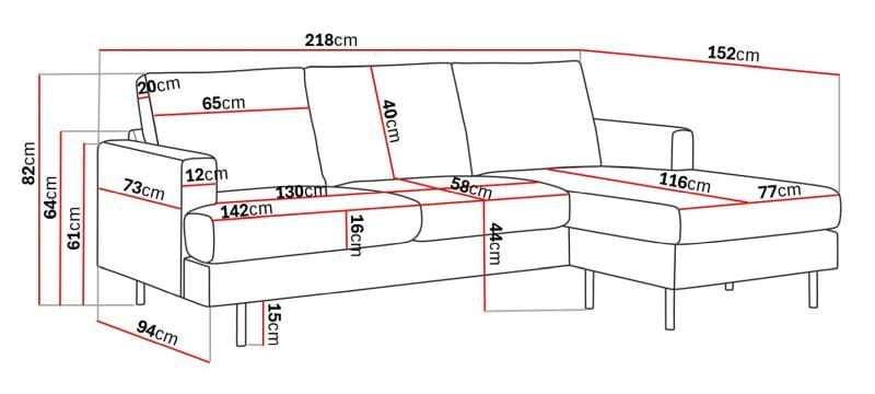 Menard Compact 3-seters Høyrevendt L-formet Divansofa i Manchester - Grønn - Møbler - Sofaer - Sofaer med sjeselong - 3 seters sofa med divan