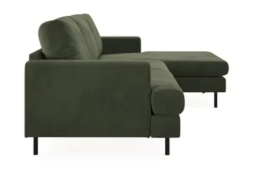 Menard Compact 3-seters Høyrevendt L-formet Divansofa i Manchester - Grønn - Møbler - Sofaer - Sofaer med sjeselong - 3 seters sofa med divan
