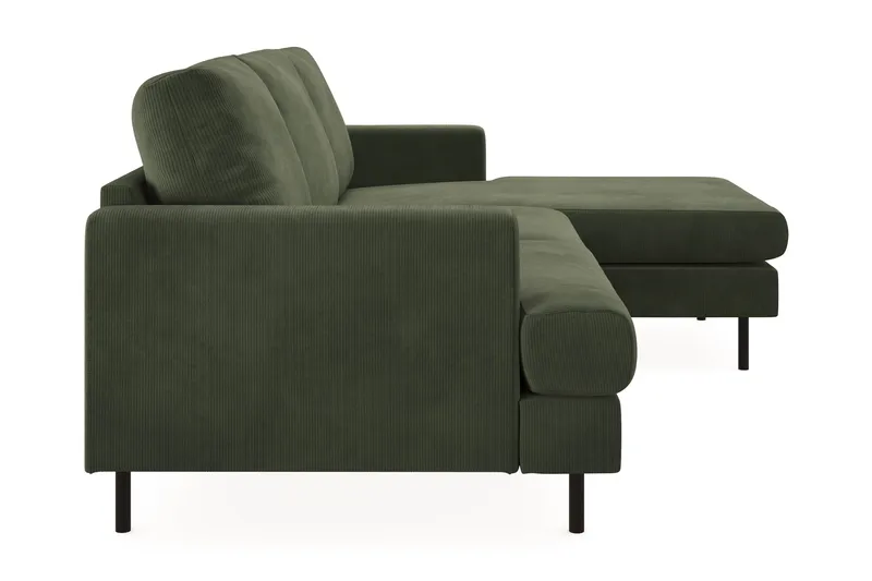 Menard Compact 3-seters Høyrevendt L-formet Divansofa i Manchester - Grønn - Møbler - Sofaer - Sofaer med sjeselong - 3 seters sofa med divan