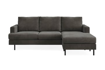 Menard Compact 3-seters Høyrevendt L-formet Divansofa i Manchester - Mørk grå - Møbler - Sofaer - Sofaer med sjeselong - 3 seters sofa med divan