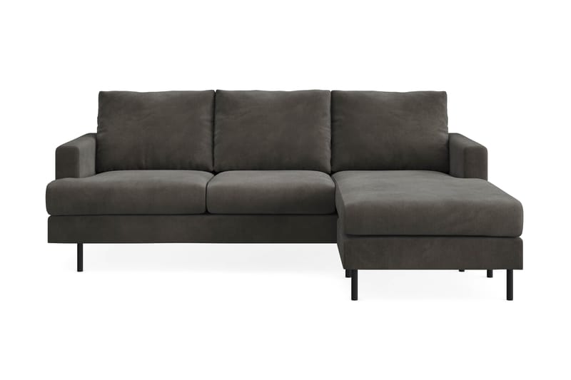 Menard Compact 3-seters Høyrevendt L-formet Divansofa i Manchester - Mørk grå - Møbler - Sofaer - Sofaer med sjeselong - 3 seters sofa med divan
