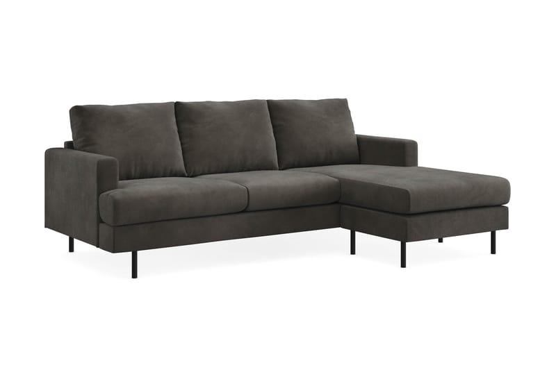 Menard Compact 3-seters Høyrevendt L-formet Divansofa i Manchester - Mørk grå - Møbler - Sofaer - Sofaer med sjeselong - 3 seters sofa med divan