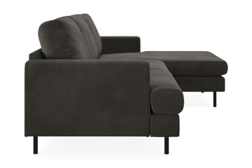 Menard Compact 3-seters Høyrevendt L-formet Divansofa i Manchester - Mørk grå - Møbler - Sofaer - Sofaer med sjeselong - 3 seters sofa med divan