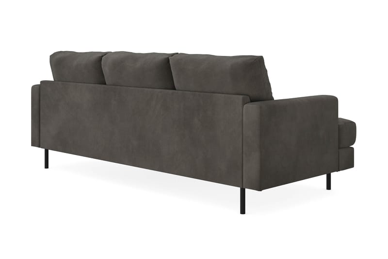 Menard Compact 3-seters Høyrevendt L-formet Divansofa i Manchester - Mørk grå - Møbler - Sofaer - Sofaer med sjeselong - 3 seters sofa med divan