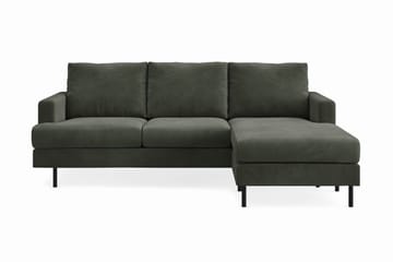 Menard Compact 3-seters Høyrevendt L-formet Divansofa i Manchester - Mørk grønn - Møbler - Sofaer - Sofaer med sjeselong - 3 seters sofa med divan