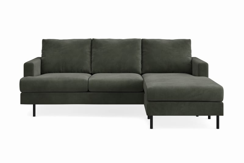 Menard Compact 3-seters Høyrevendt L-formet Divansofa i Manchester - Mørk grønn - Møbler - Sofaer - Sofaer med sjeselong - 3 seters sofa med divan