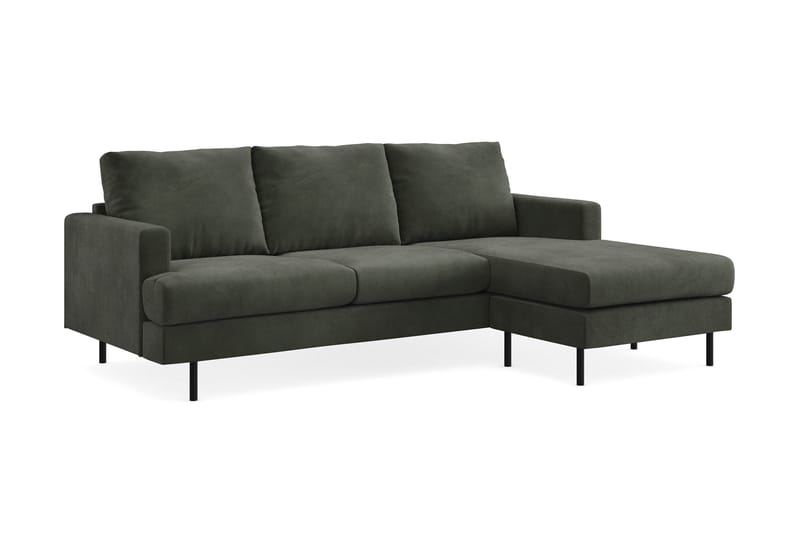 Menard Compact 3-seters Høyrevendt L-formet Divansofa i Manchester - Mørk grønn - Møbler - Sofaer - Sofaer med sjeselong - 3 seters sofa med divan