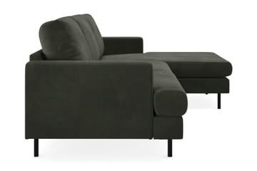 Menard Compact 3-seters Høyrevendt L-formet Divansofa i Manchester - Mørk grønn - Møbler - Sofaer - Sofaer med sjeselong - 3 seters sofa med divan