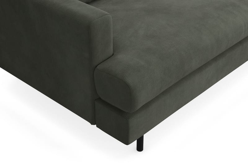 Menard Compact 3-seters Høyrevendt L-formet Divansofa i Manchester - Mørk grønn - Møbler - Sofaer - Sofaer med sjeselong - 3 seters sofa med divan