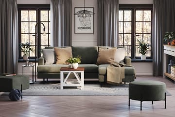 Menard Compact 3-seters Høyrevendt L-formet Divansofa i Manchester - Mørk grønn - Møbler - Sofaer - Sofaer med sjeselong - 3 seters sofa med divan