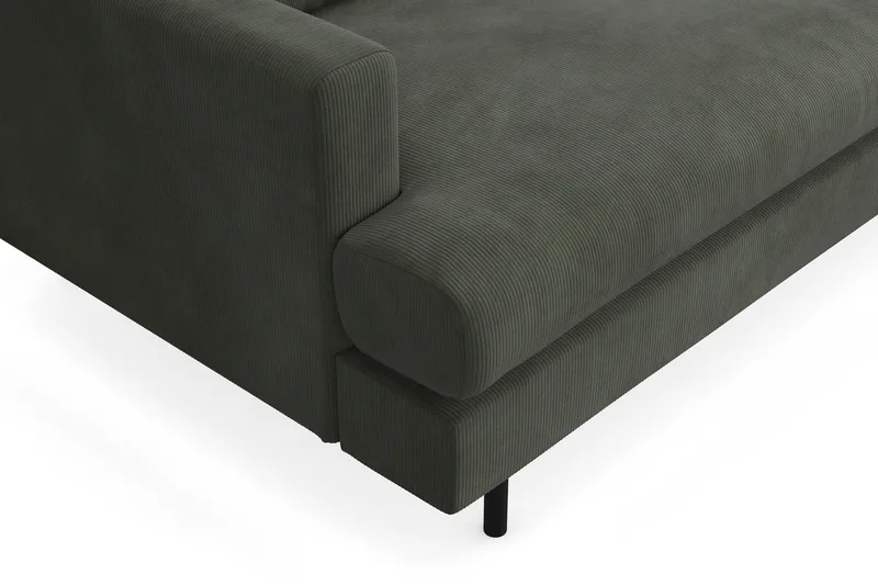 Menard Compact 3-seters Høyrevendt L-formet Divansofa i Manchester - Mørk grønn - Møbler - Sofaer - Sofaer med sjeselong - 3 seters sofa med divan