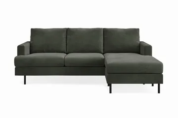 Menard Compact 3-seters Høyrevendt L-formet Divansofa i Manchester - Mørk grønn - Møbler - Sofaer - Sofaer med sjeselong - 3 seters sofa med divan