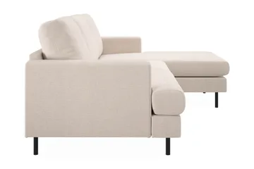 Menard Compact 3-seters Høyrevendt L-formet Divansofa i Stoff - Beige - Møbler - Sofaer - Sofaer med sjeselong - 3 seters sofa med divan