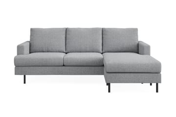 Menard Compact 3-seters Høyrevendt L-formet Divansofa i Stoff - Grå - Møbler - Sofaer - Sofaer med sjeselong - 3 seters sofa med divan