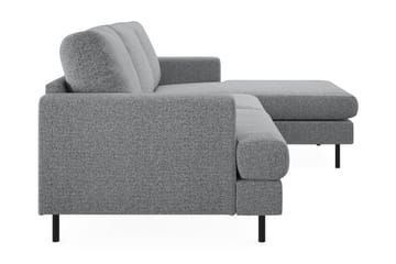 Menard Compact 3-seters Høyrevendt L-formet Divansofa i Stoff - Grå - Møbler - Sofaer - Sofaer med sjeselong - 3 seters sofa med divan