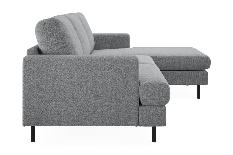 Menard Compact 3-seters Høyrevendt L-formet Divansofa i Stoff - Grå - Møbler - Sofaer - Sofaer med sjeselong - 3 seters sofa med divan