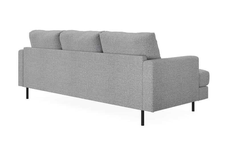 Menard Compact 3-seters Høyrevendt L-formet Divansofa i Stoff - Grå - Møbler - Sofaer - Sofaer med sjeselong - 3 seters sofa med divan