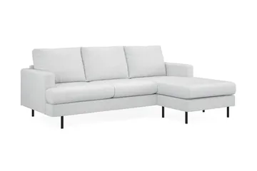 Menard Compact 3-seters Høyrevendt L-formet Divansofa i Stoff - Lys grå - Møbler - Sofaer - Sofaer med sjeselong - 3 seters sofa med divan