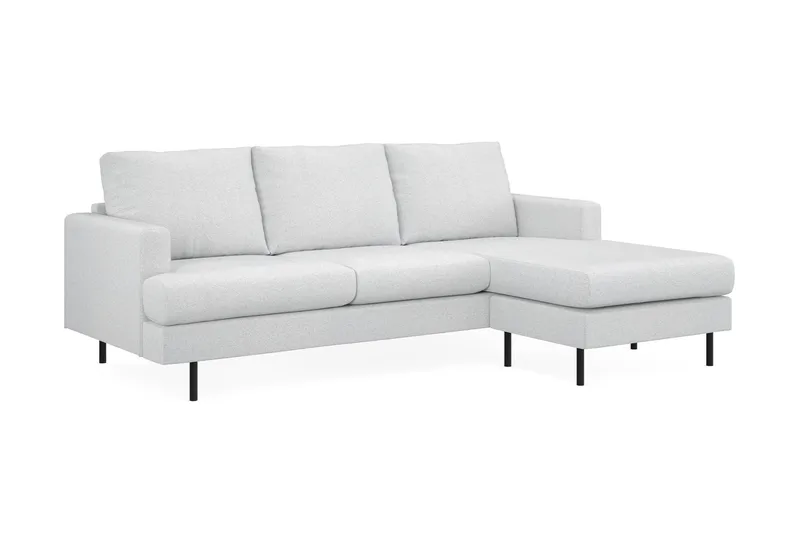 Menard Compact 3-seters Høyrevendt L-formet Divansofa i Stoff - Lys grå - Møbler - Sofaer - Sofaer med sjeselong - 3 seters sofa med divan