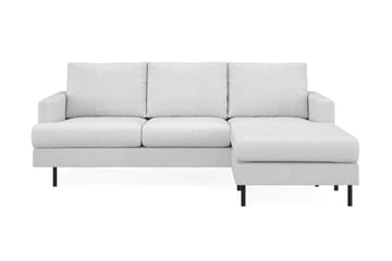 Menard Compact 3-seters Høyrevendt L-formet Divansofa i Stoff - Lys grå - Møbler - Sofaer - Sofaer med sjeselong - 3 seters sofa med divan
