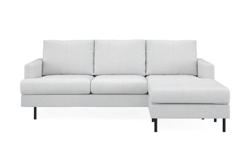 Menard Compact 3-seters Høyrevendt L-formet Divansofa i Stoff - Lys grå - Møbler - Sofaer - Sofaer med sjeselong - 3 seters sofa med divan