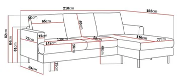 Menard Compact 3-seters Høyrevendt L-formet Divansofa i Stoff - Lys grå - Møbler - Sofaer - Sofaer med sjeselong - 3 seters sofa med divan