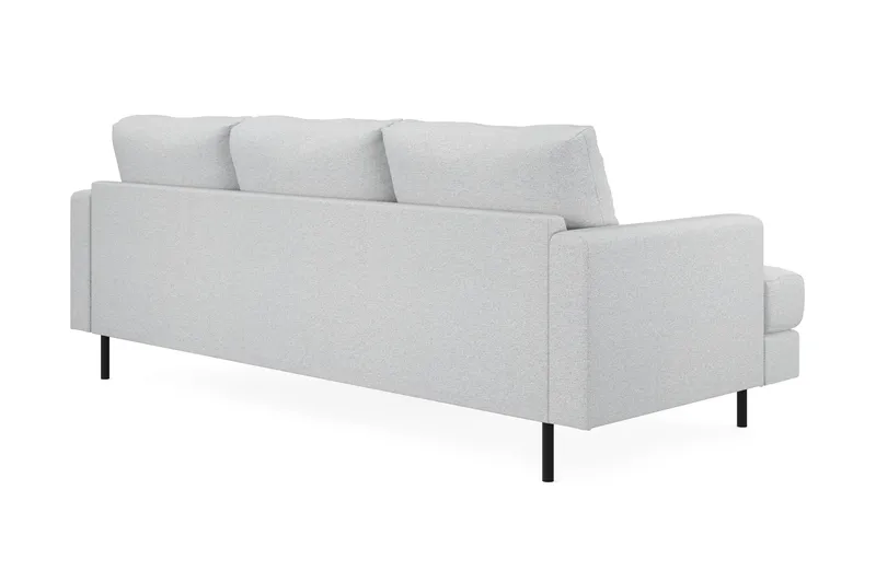 Menard Compact 3-seters Høyrevendt L-formet Divansofa i Stoff - Lys grå - Møbler - Sofaer - Sofaer med sjeselong - 3 seters sofa med divan