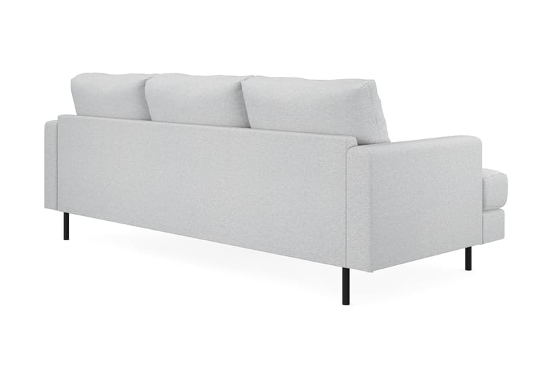 Menard Compact 3-seters Høyrevendt L-formet Divansofa i Stoff - Lys grå - Møbler - Sofaer - Sofaer med sjeselong - 3 seters sofa med divan