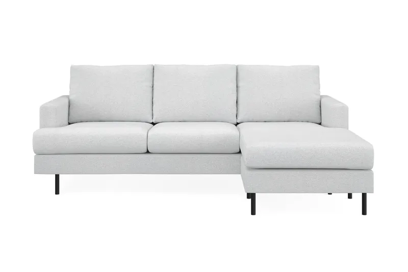 Menard Compact 3-seters Høyrevendt L-formet Divansofa i Stoff, Lys grå