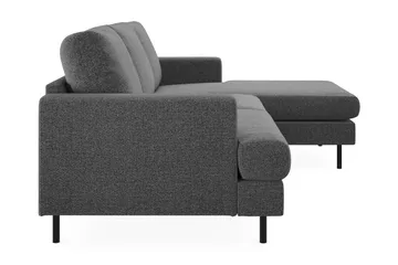 Menard Compact 3-seters Høyrevendt L-formet Divansofa i Stoff - Mørk grå - Møbler - Sofaer - Sofaer med sjeselong - 3 seters sofa med divan